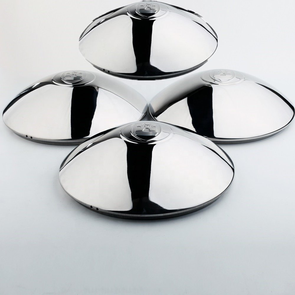 4PCSStainless Steel Early Domed Hubcaps Compatible with VW Type 1 Beetle Type 2 Bus Ghia Thing